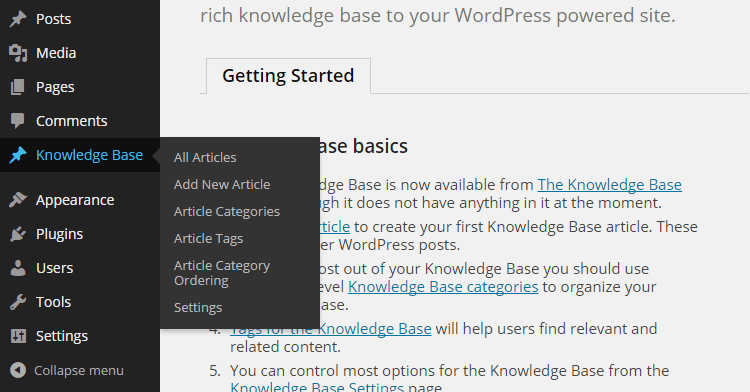Knowledge Base Post Types