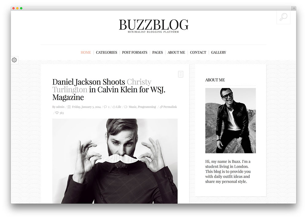 buzzblog intuitive clean blogging theme