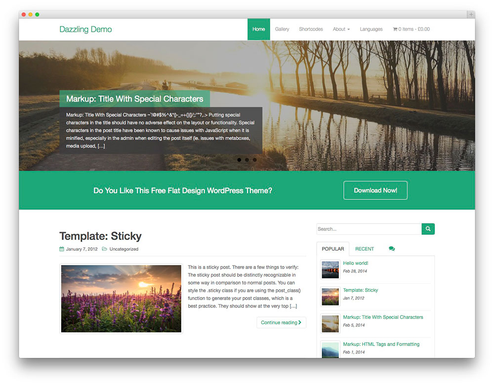 Dazzling - Free Bootstrap Business template