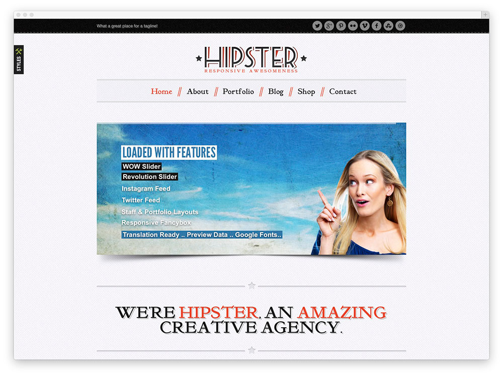 hipster eCommerce theme