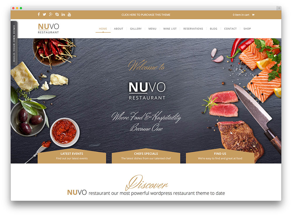 nuvo - organic food restaurant theme