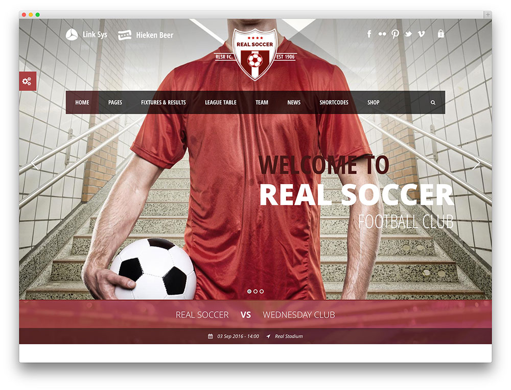 real soccer - football club theme
