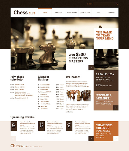 Chess club WordPress Theme